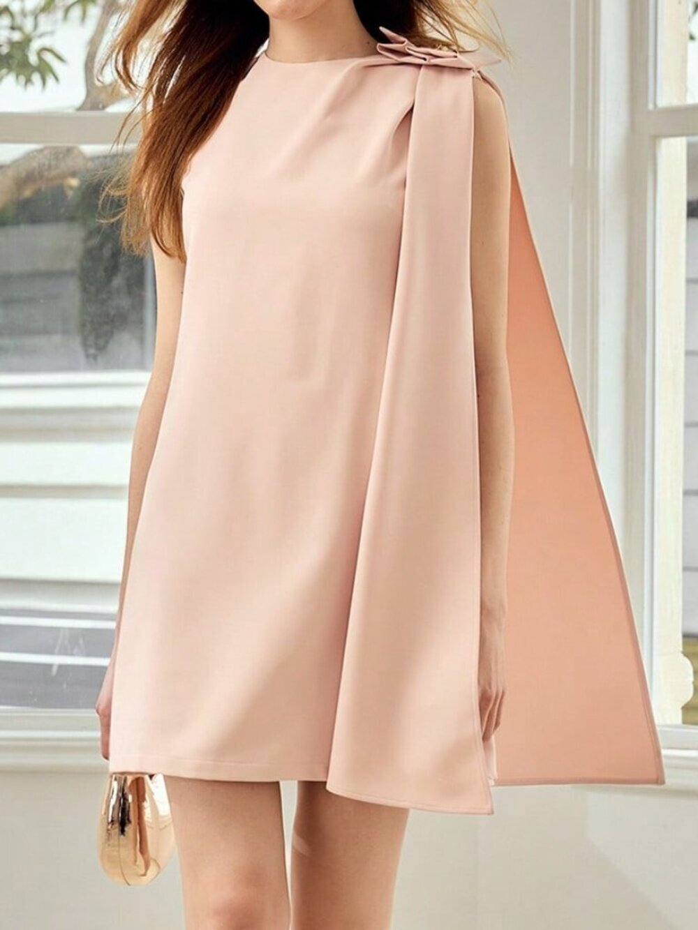 Baby Pink Elegant Women's Short Dress - Picture 7 of 7